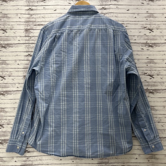 Tailor Vintage Performance Button Down Shirt Men's Large Blue Palid Long Sleeve - Picture 6 of 10